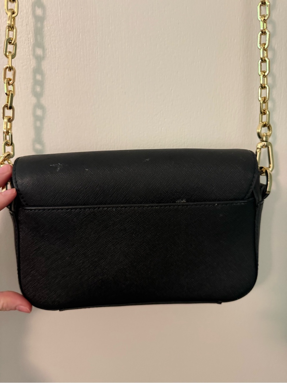 Tory Burch Black Saffiano Leather Crossbody with Gold Chain - Picture 4 of 6